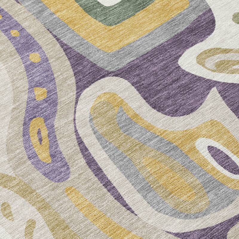 Machine Washable Indoor/ Outdoor Modern Picasy Chantille Rug