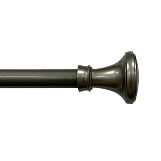 Lumi 5/8" Single Curtain Rod Set Pewter/ Matte Black- Trumpet finials