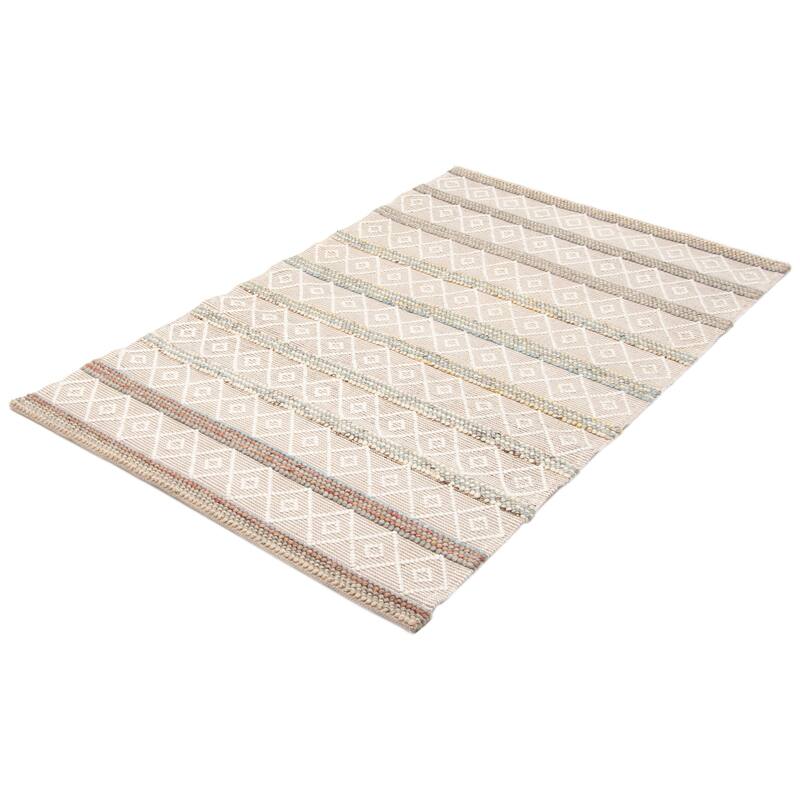 ECARPETGALLERY Braid weave Sienna Khaki Wool Rug - 5'0 x 8'2