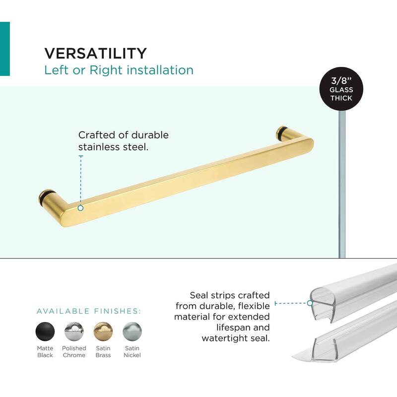Fine Fixtures 60" Frameless Double Sliding Tub Door - 60" x 66"