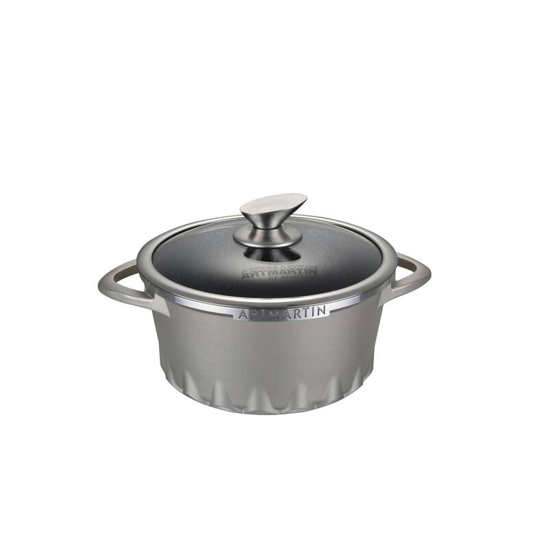 Non-Stick Ceramic Coated Die-Cast Aluminum Round Casserole & Lid with Induction Bottom – 8.7 inch