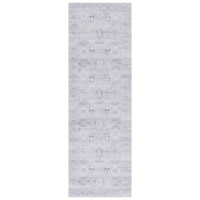 SAFAVIEH Tucson Machine Washable Slip Resistant Dorcas Oriental Medallion - 2' 6" x 8' - Pink/Beige