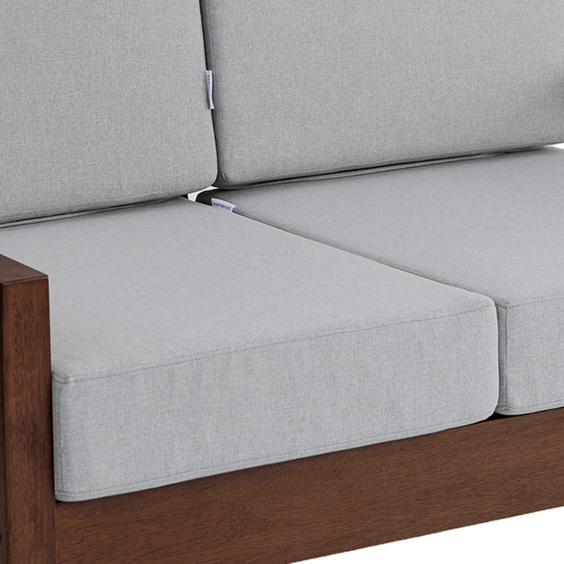 Patio Teak Wood Outdoor Loveseat with Cushion