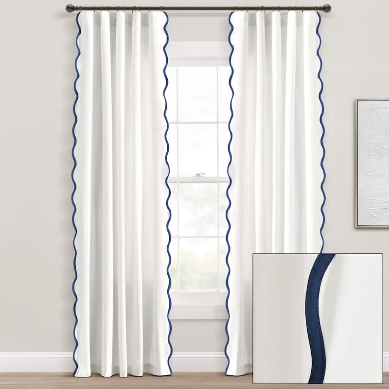 Lush Decor Coastal Chic Scallop Edge Window Curtain Panels
