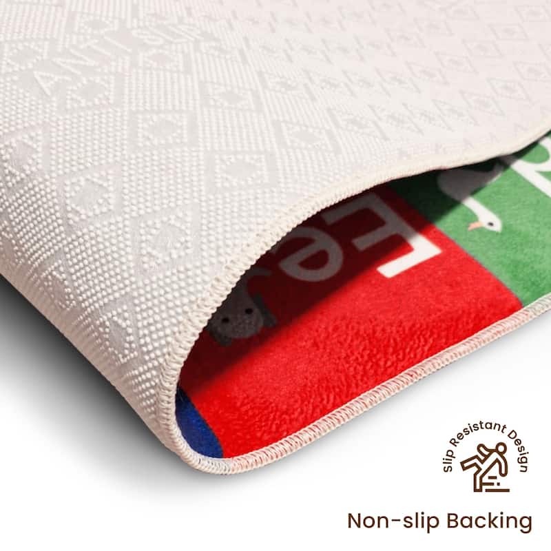 Sussexhome Low Pile Non-Slip Washable Educational Rug