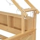 preview thumbnail 21 of 26, Wood House Platform Beds with LED, Storage Shelves, Drawers and Guardrail, Full Size Bed Frame w/Slats Support for Kids