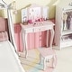 preview thumbnail 1 of 7, Kids Vanity Table Set with Drawer & 3 Makeup Accessories for Pretend Play - 24" L x 11" W x 38.5" H Kids