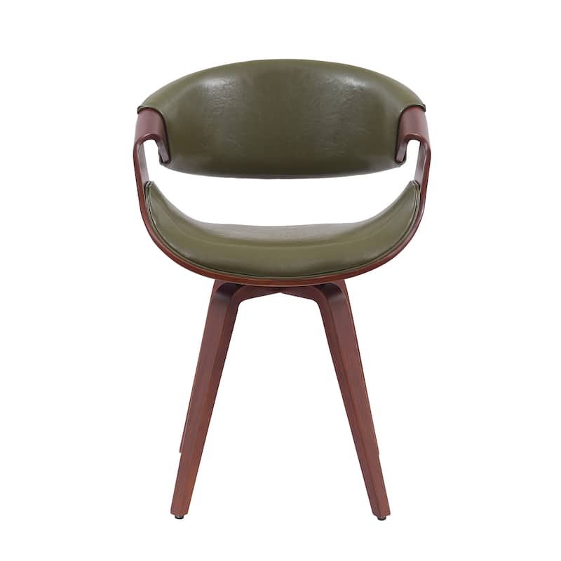 Porthos Home Drew Faux Leather Mid Century Dining Chair with Wooden Legs