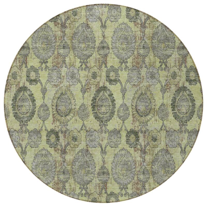 HomeRoots Damask Transitional Rectangle Outdoor Rug