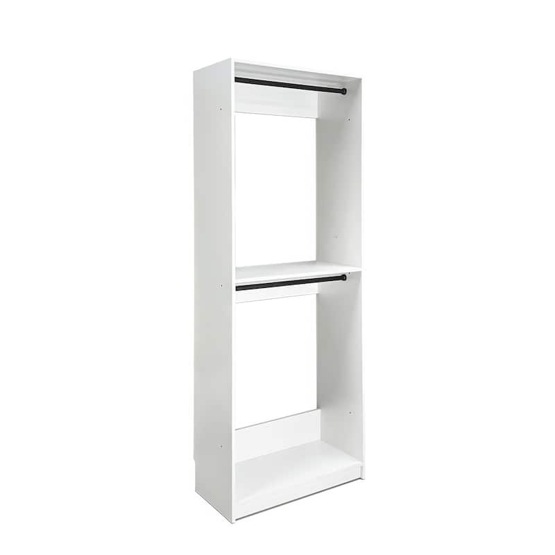 Prosper 32" White Wood Walk-in Closet with Two Rods - 31.4"W x 15.7"D x 83" H