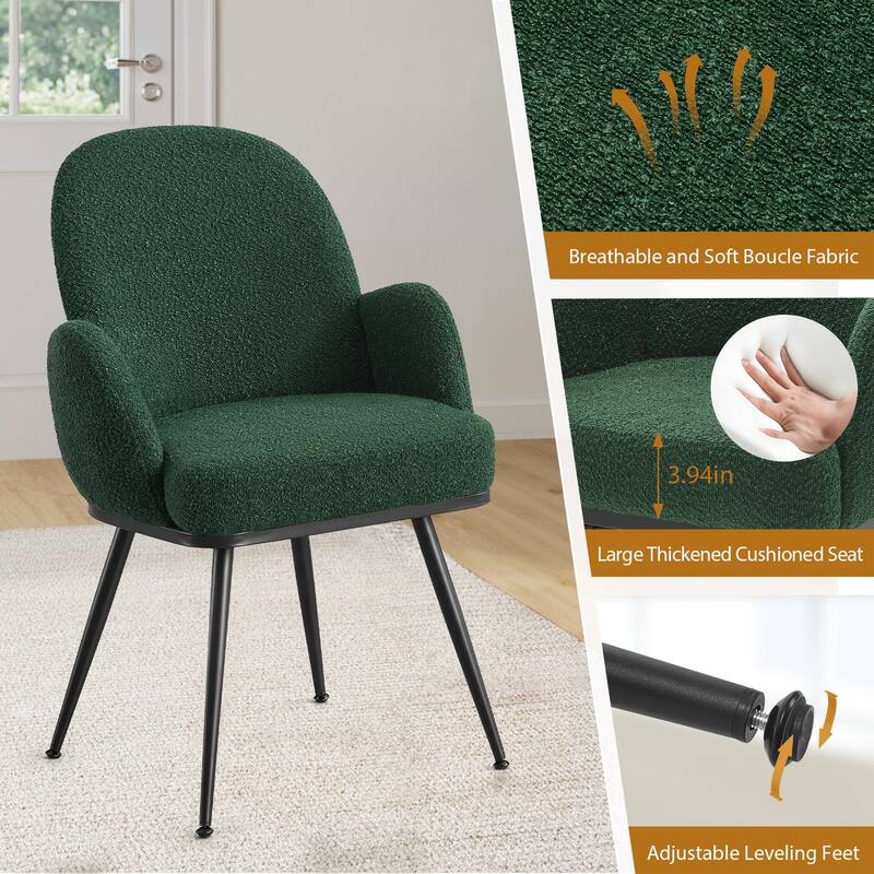 Fabric Upholstered Dining Chairs Set of 2/4 with Arms - 34.8"H x 23.2"W x 22.8"D