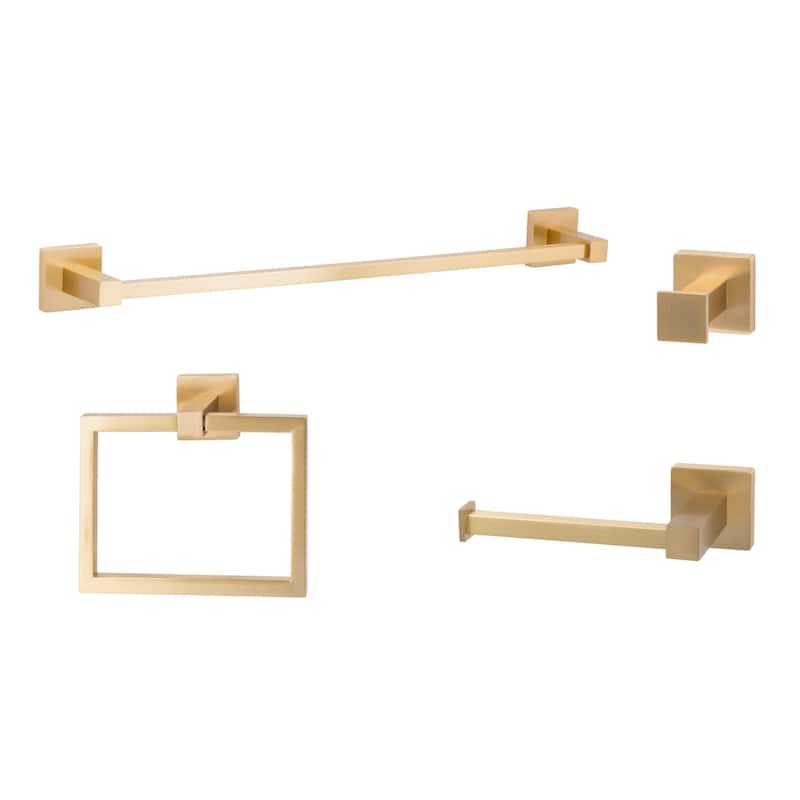 Sure-Loc VR-SET-PH1 Vlora 4 Piece Bathroom Package with 30" Towel Bar, - Satin Brass
