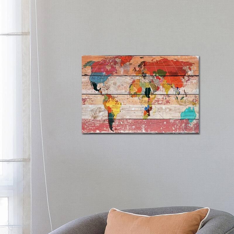 iCanvas "World Map" by Irena Orlov Canvas Print - 18x26x1.5