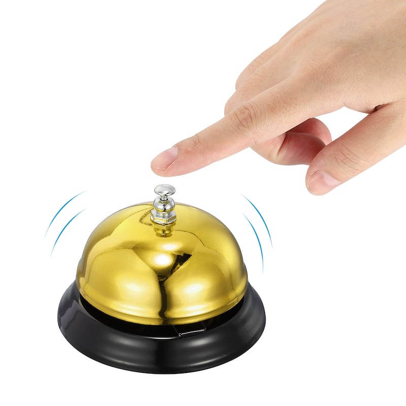 Desk Bell, 2pcs 85mm(3.35") Dinner Bell for Restaurants, Service, Gold Tone - Gold Tone