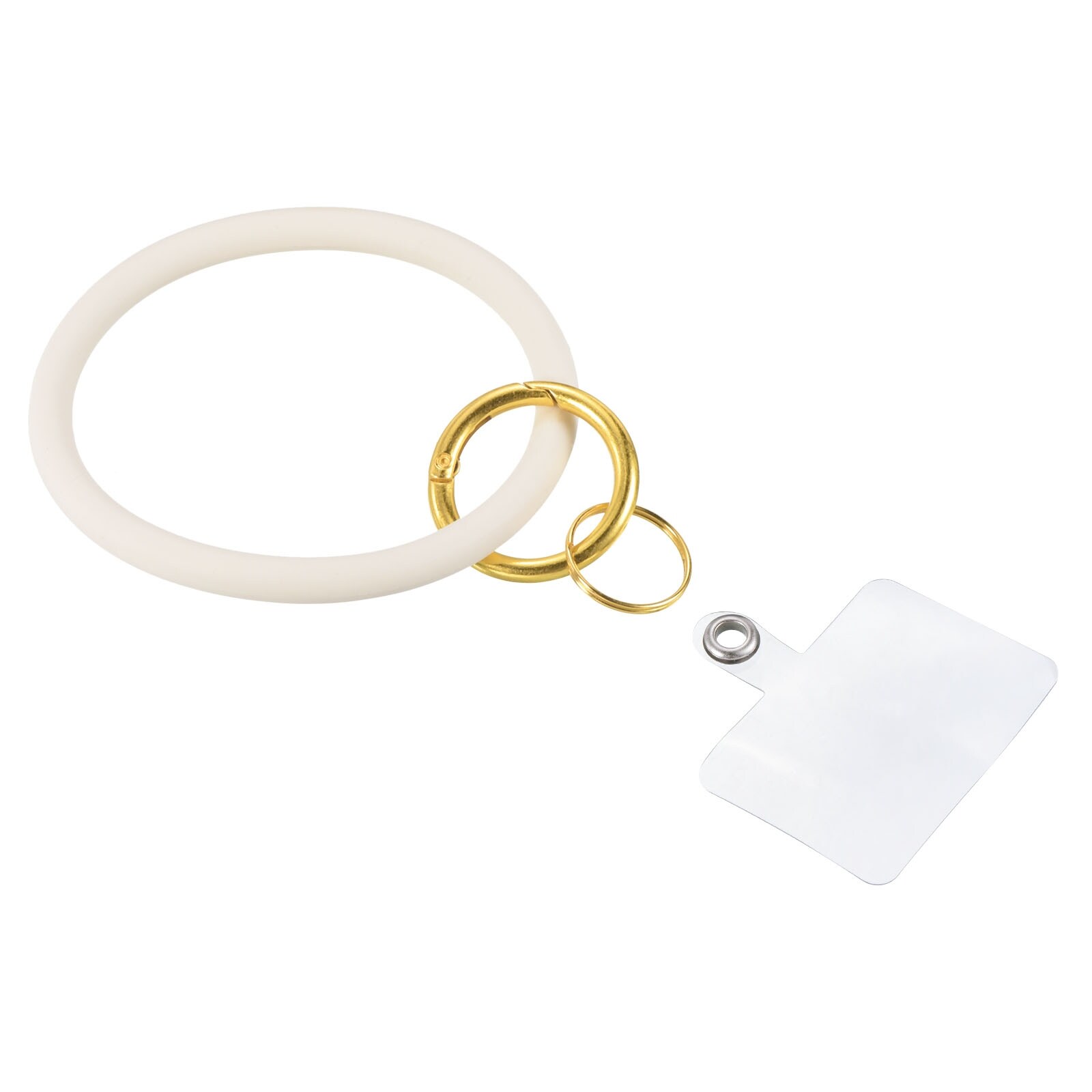 Key Ring Bracelet Silicone Keychain Circle Wristlet Keyrings - Creamy White  - 2.75 - Bed Bath & Beyond - 36859982