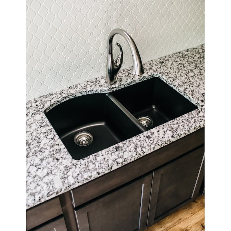 Karran Undermount Quartz Double Bowl Kitchen Sink
