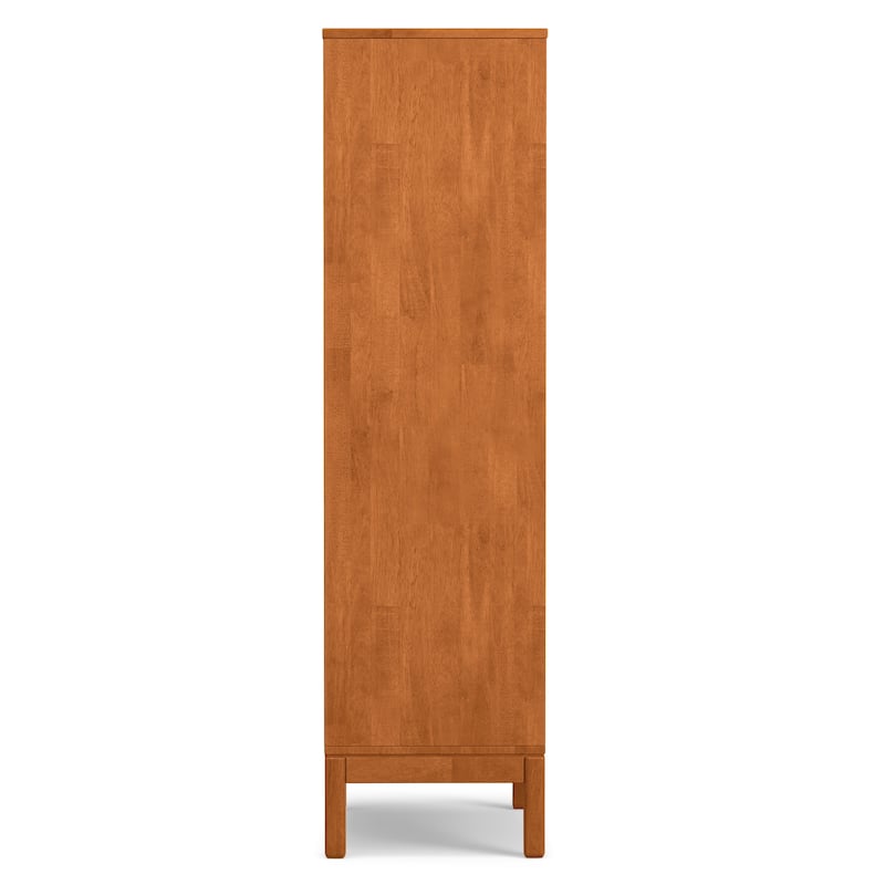 WYNDENHALL Pearson SOLID HARDWOOD 60 x 24 inch Mid Century Modern Bookcase with Storage - 24"w x 16"d x 60"h