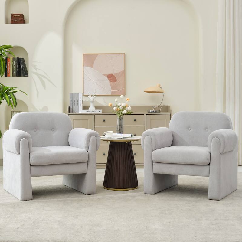 Modern Cloud Velvet Accent Chair with Removable Cushion for Living Room