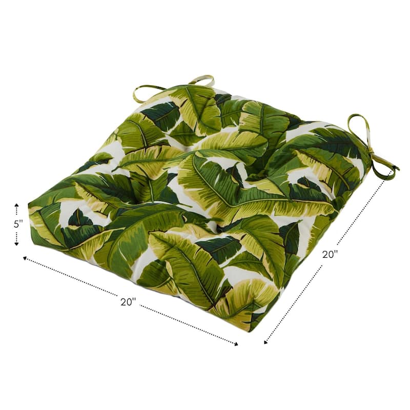20-inch Outdoor Palm Leaves Chair Cushion by Greendale Home Fashions - 20w x 20l