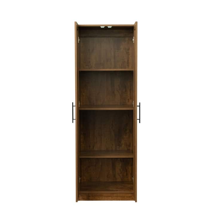 High wardrobe and kitchen cabinet with 2 doors and 3 partitions to separate 4 storage spaces
