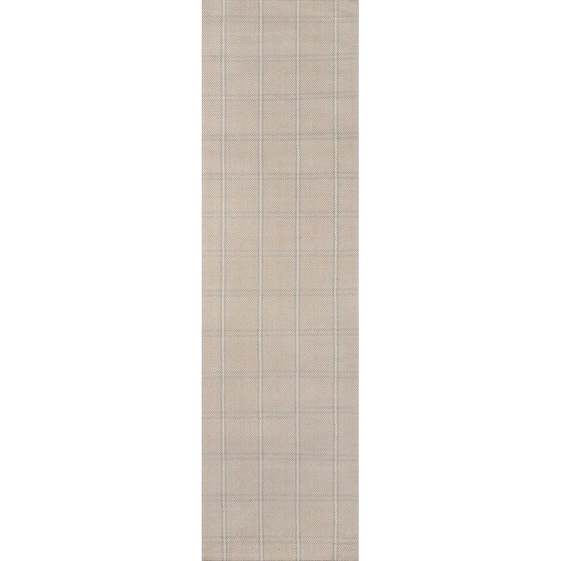 Erin Gates by Momeni Marlborough Dover Plaid Handmade Wool Area Rug - 2' 3" x 8' - Beige - Runner