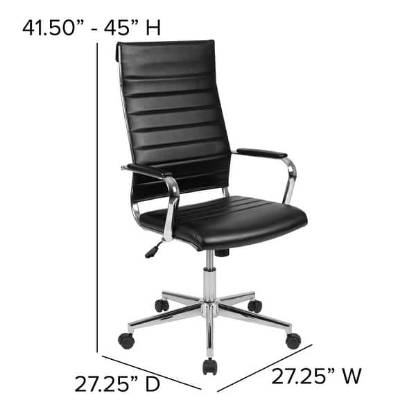 High Back LeatherSoft Contemporary Ribbed Executive Swivel Office Chair