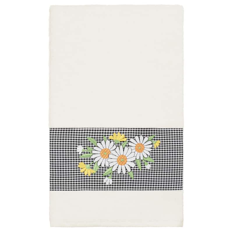 Authentic Hotel and Spa 100% Turkish Cotton Daisy 3PC Embellished Towel Set