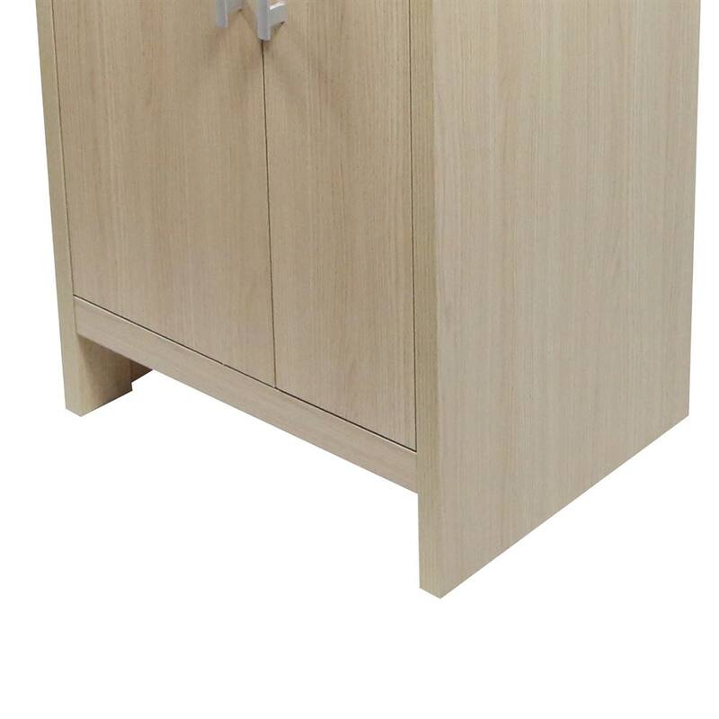 25" Single Vanity In Neutral Finish Top With White Quartz And Oval Sink