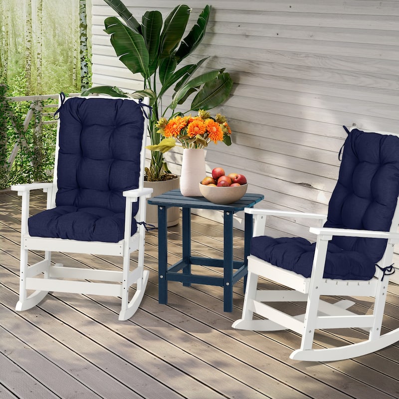 Aoodor Outdoor 42"x 20" x5" Tufted Back Cushions Patio Replacement Chair Cushion, Set of 2
