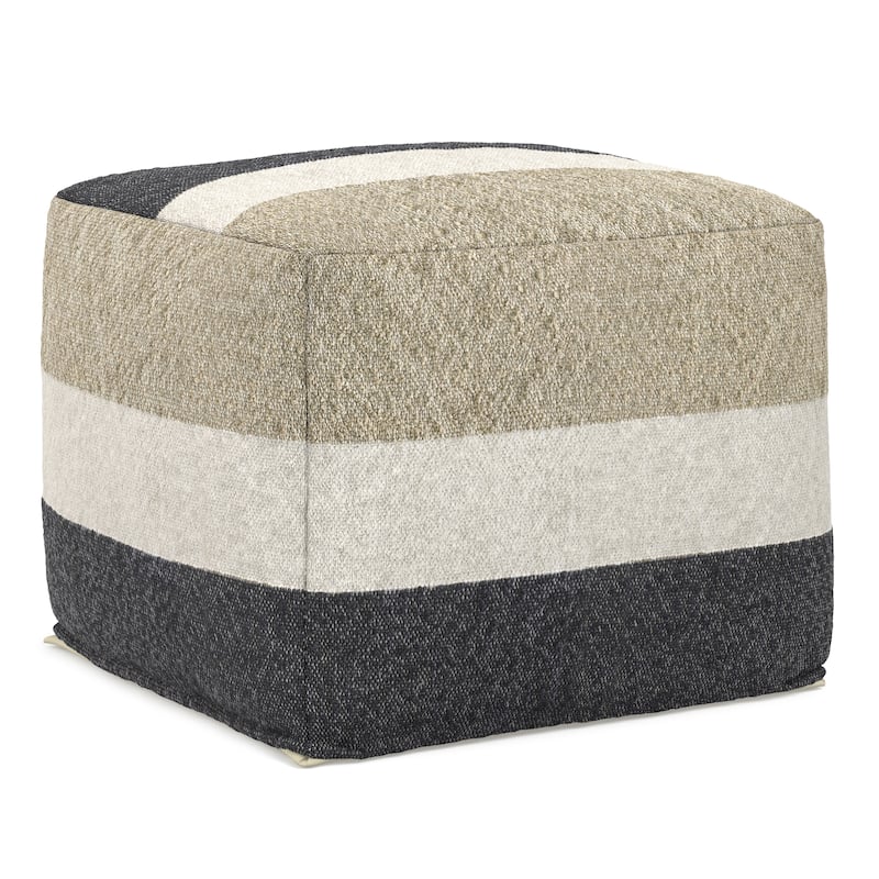 WYNDENHALL Alice 18 inch Wide Boho Pouf in Multicolor Acrylic Fabric & Assembled