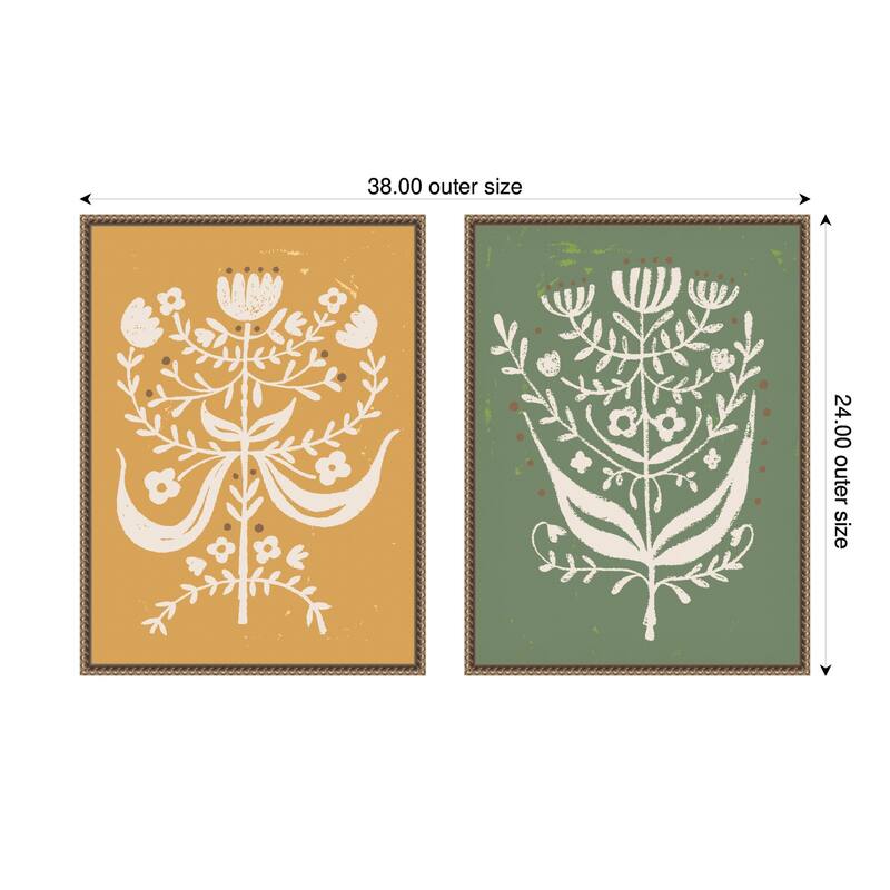 Kate and Laurel Bungalow Charm 2 Piece Framed Canvas Wall Art Set by Vicky Yorke