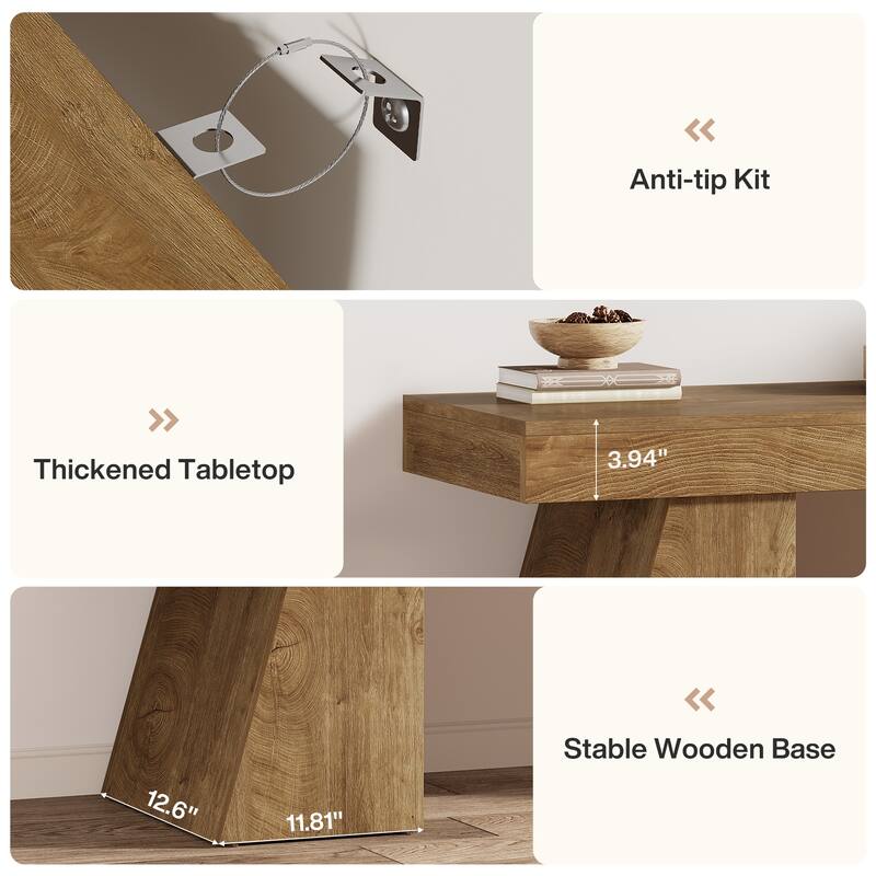 63'' TV Stand for 75 Inch TV, Farmhouse Entertainment Center with Sturdy Wooden Base