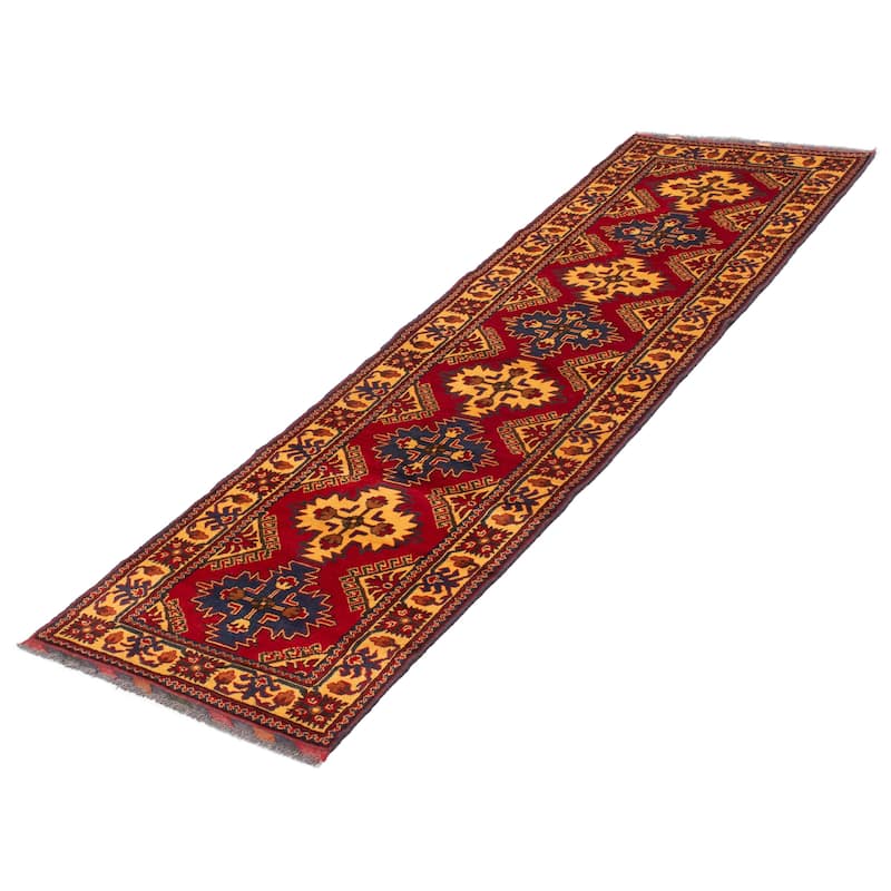 ECARPETGALLERY Hand-knotted Kargahi Red Wool Rug - 2'10 x 9'9