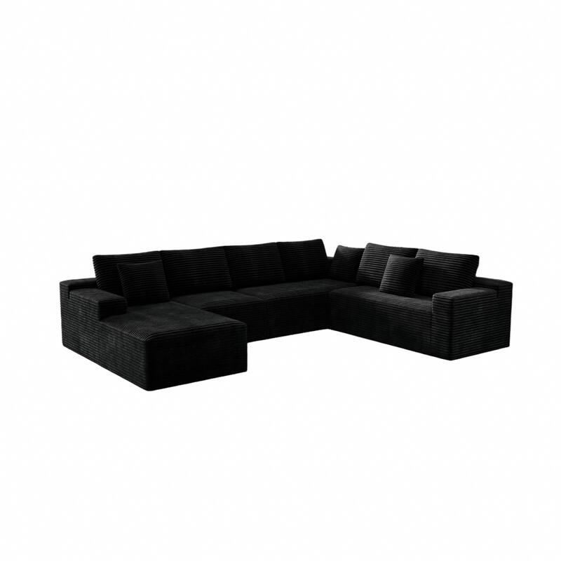 Oversized Sectional Modular Couch, Cloud Couches for Living Room, Deep Seat Upholstered Sleeper Sofa, U Shaped Couch with Chaise