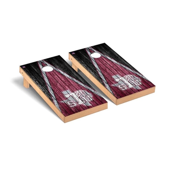 slide 2 of 5, Texas Southern Tigers Weathered Cornhole Board Set
