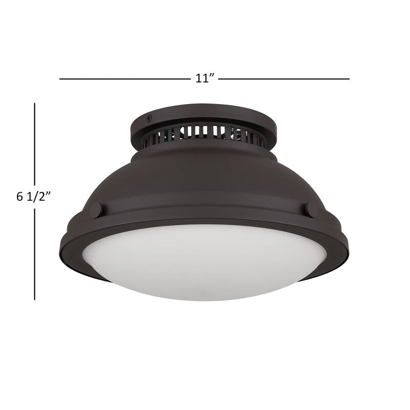 Halo 1-Light 11" Dark Bronze Flush Mount Ceiling Light