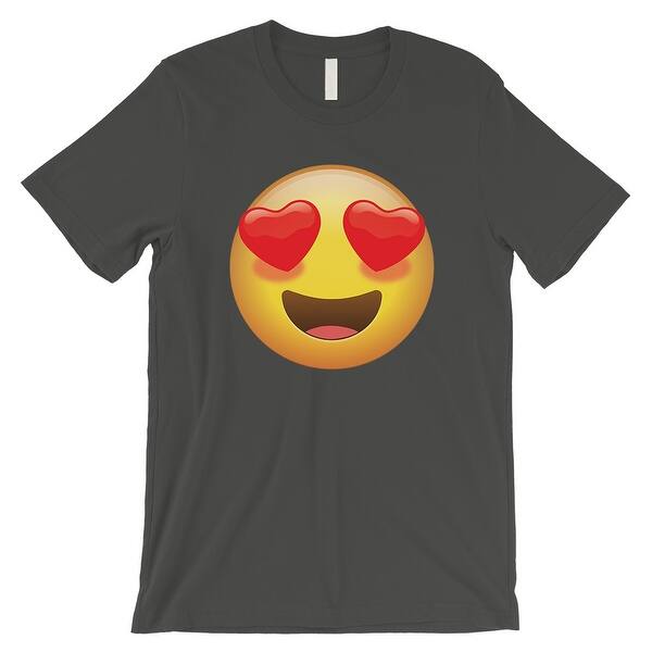 Shop Emoji Heart Eyes Mens Cool Grey Unique Fun Cool Halloween T
