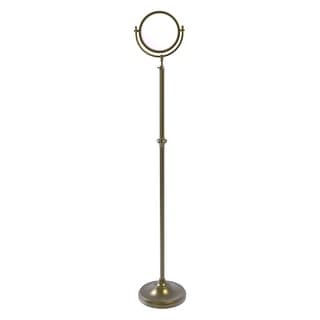 Allied Brass Adjustable Height Floor Standing Make-Up Mirror 8 Inch Diameter with 3X Magnification