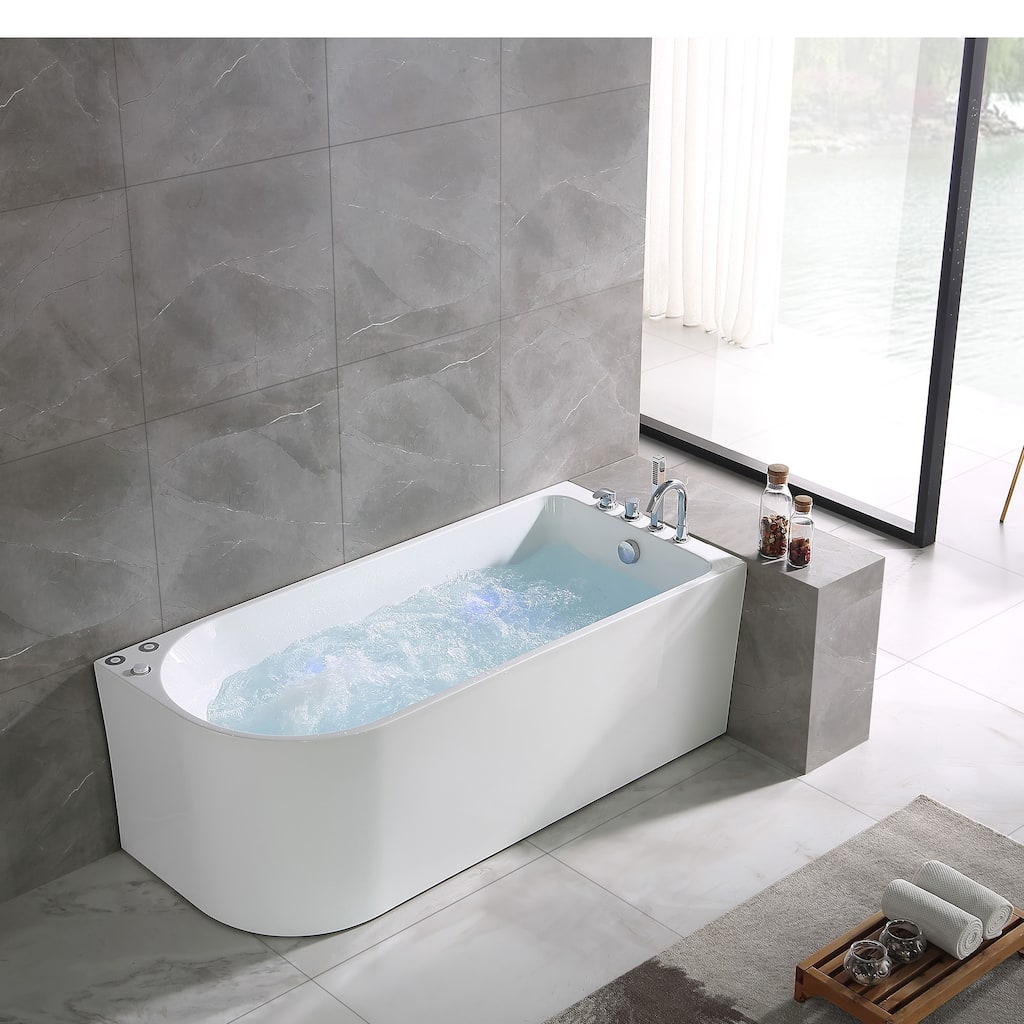 A&E Bath Ovid 67-inch Right-Hand Alcove Jetted Tub