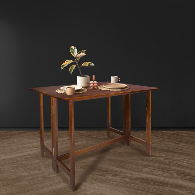 Solid Wood Flip-Top Folding Console to Dining Convertible Table - 40"W x 28"D x 30"H