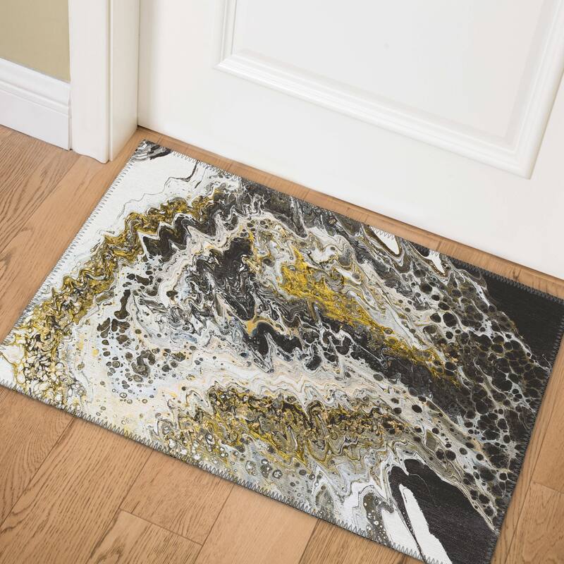 Addison Indoor/ Outdoor Karina Abstract Washable Area Rug - 1'8" x 2'6"