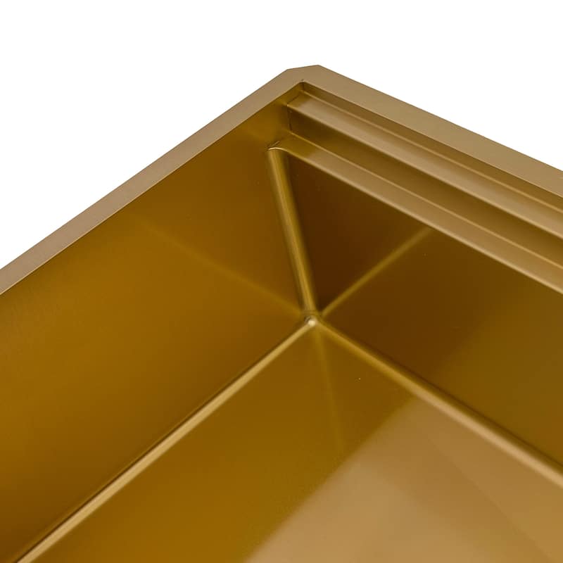 Ruvati 45-inch Polished Matte Gold Stainless Steel Workstation Kitchen Sink - RVH6333GG