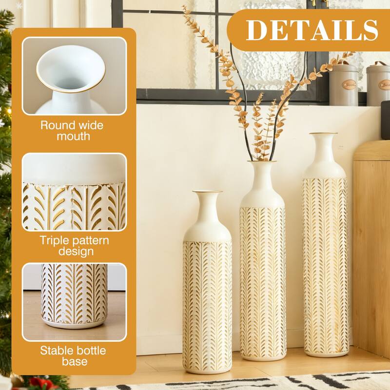 Hand-Woven PVC Rattan Floor Vase