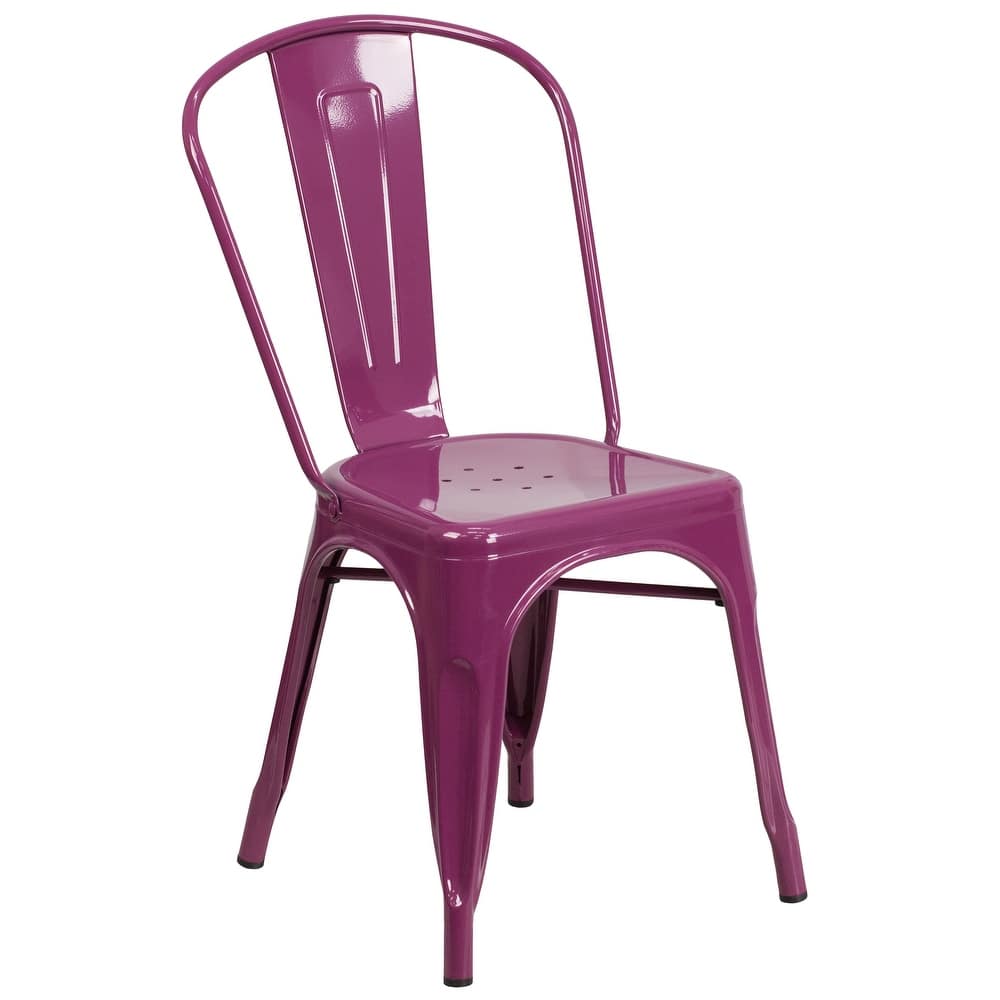 Metal Indoor/ Outdoor Stackable Chair - 20"D x 17.5"W x 33.5"H