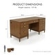preview thumbnail 2 of 6, Furniture of America Mariey Mid-Century Modern Walnut Wood 6-Drawer Executive Desk with Keyboard Tray and Power Outlet