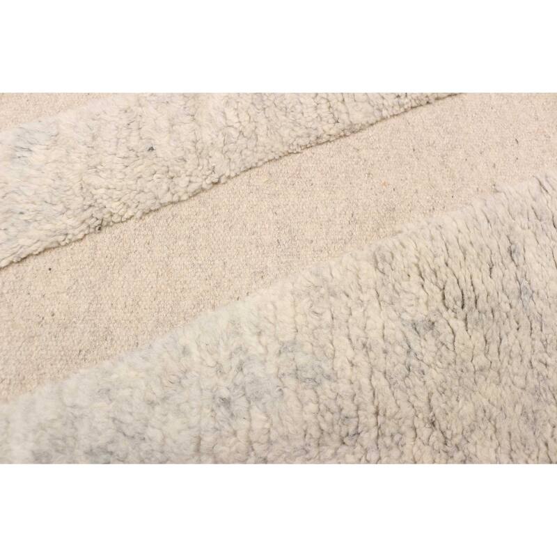 ECARPETGALLERY Hand-knotted Tangier Light Grey Wool Rug - 4'11 x 8'0