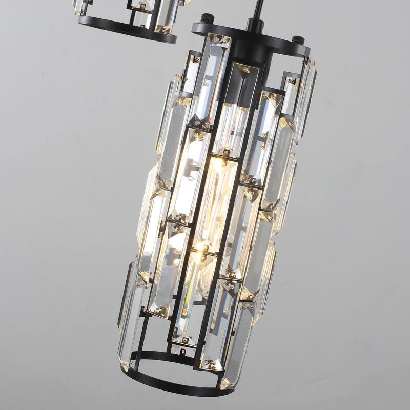3-Light Chandelier for Bedroom Kitchen Dining Room with Crystal Shaded