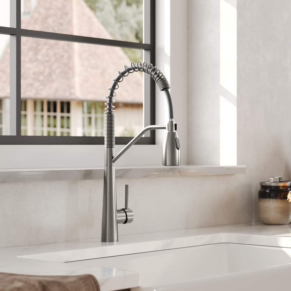 GRANDJOY Single Handle Pull Down Kitchen Faucet with Spot Resistant Finish