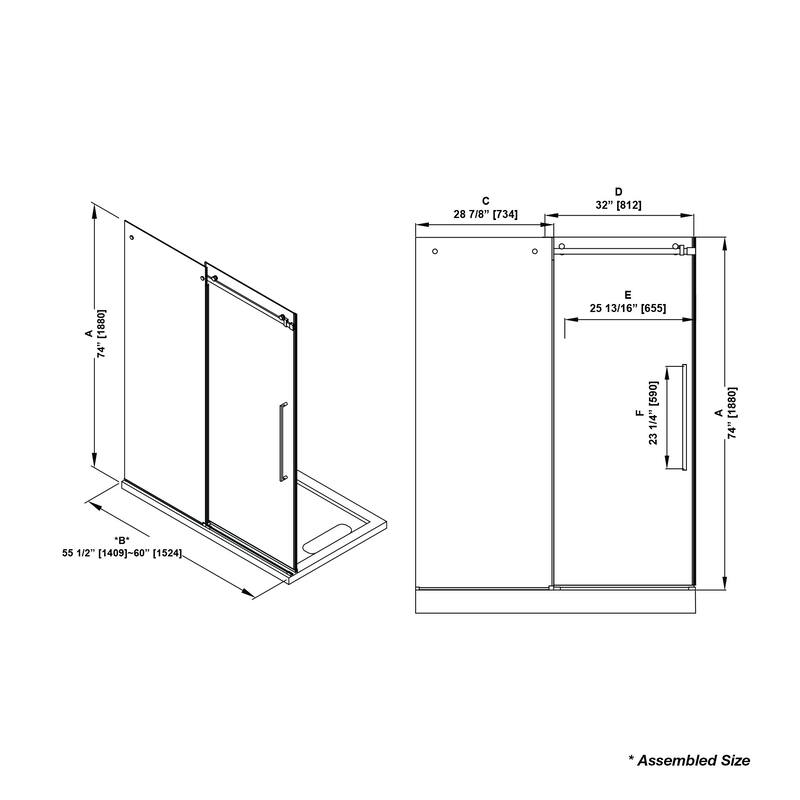 Selby Frameless Sliding Clear Alcove Shower Door