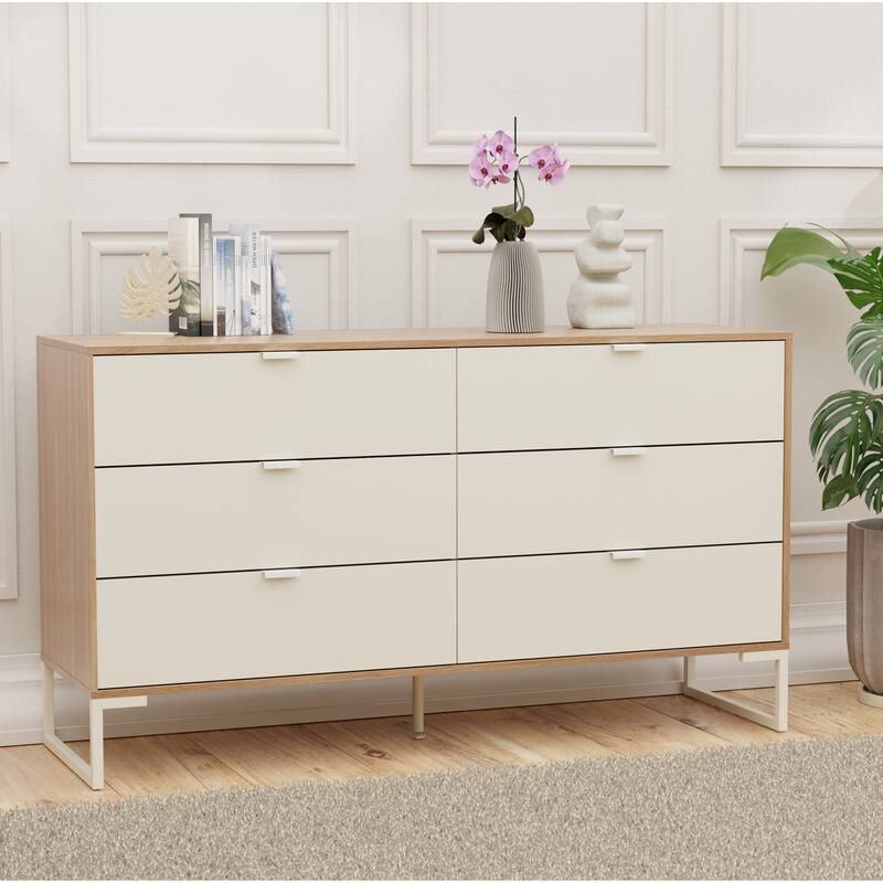 Kappesberg New Collins 2-Piece Bedroom Set, 6-Drawer Dresser and One 2-Drawer Nightstand